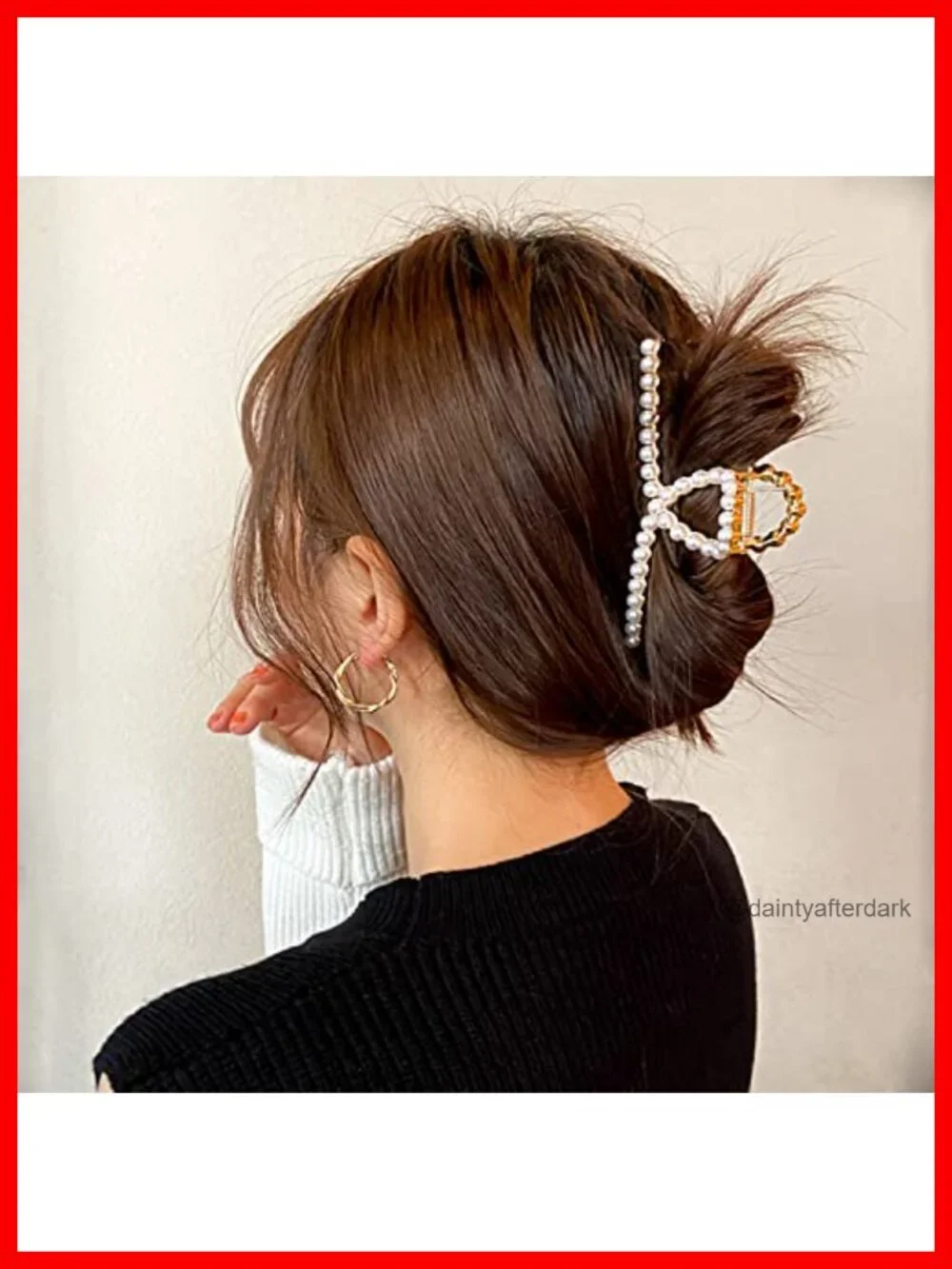 Vintage Pearl Hair Claw Clips Large Metal Alloy Hair Accessories for Women
